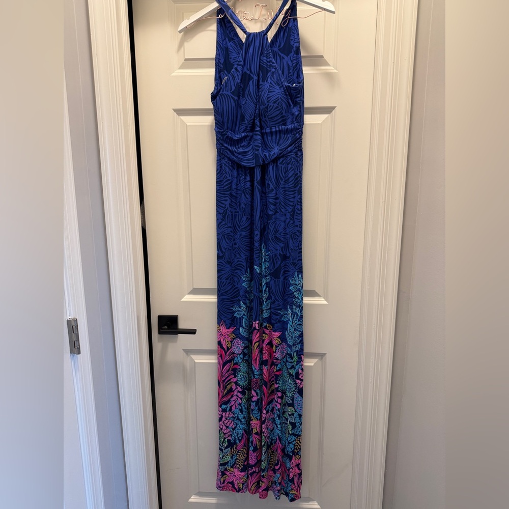 Lilly Orla Maxi Dress in  In Aegean Navy Calypso Coast, XS